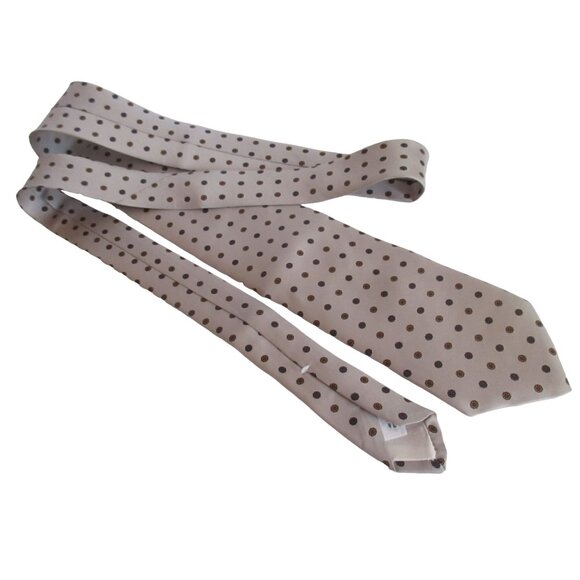 Vintage Silk Neck Tie 3” 54" gray Egon Von Furstenburg Medallion Dots - Picture 1 of 4